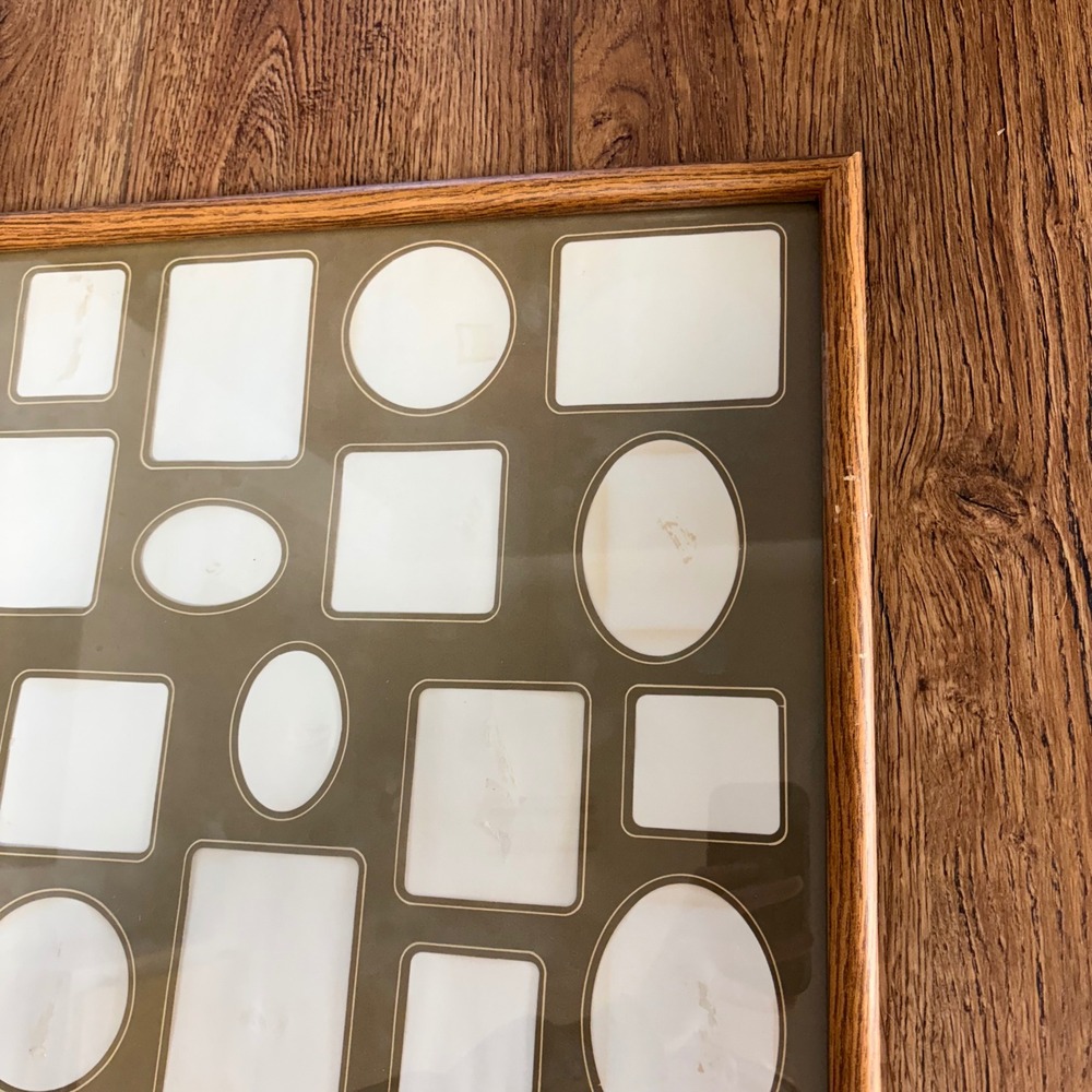 Vintage Collage Picture Frames Wood Photo Frames with Mats 17x21 Collage MCM 90s - Picture 2 of 8
